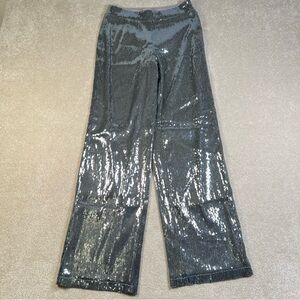 Sequin Silver Pants Straight Leg Holiday Party New Year Disco Ball A New Day‎ 2
